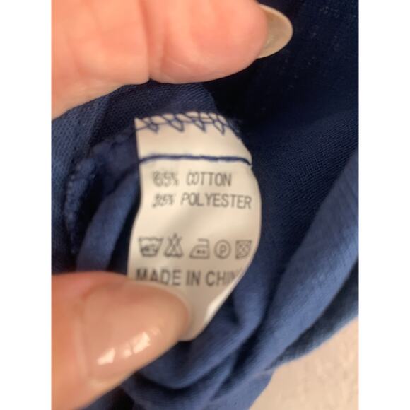 Mommy Jennie Blue Tie Straps Overalls Front/Back Pockets Maternity Small - Picture 6 of 6